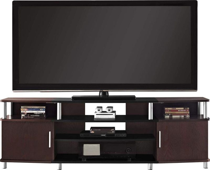 Modern Cherry Color Home Carson TV Stand for Tvs up to 70"