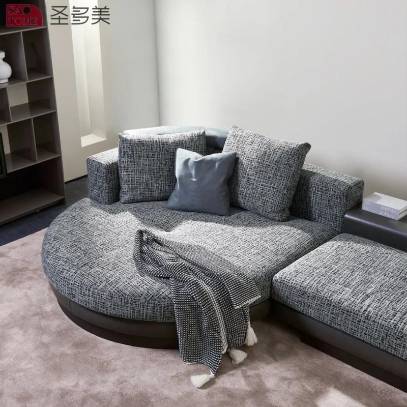 Living Room Metal Furniture Luxury Leather Sofa with Stainless Steel Feet