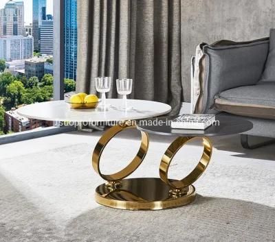 Sintered Stone New Style Hot Sale Swivel Turnable Tea Coffee Table