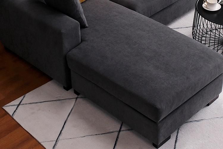 Nordic Style Black Fabric Sofa Set Furniture Soft Sectional Couch Living Room Sofas