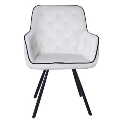 Grey Chair with Black Edge High-End Art Small Chair