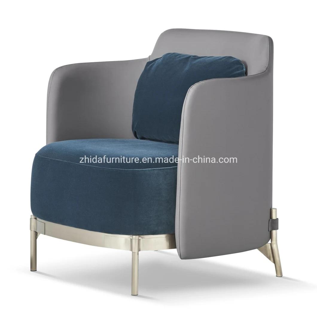 Hotel Leisure Lobby Reception Fabric Leather Chair for Living Room