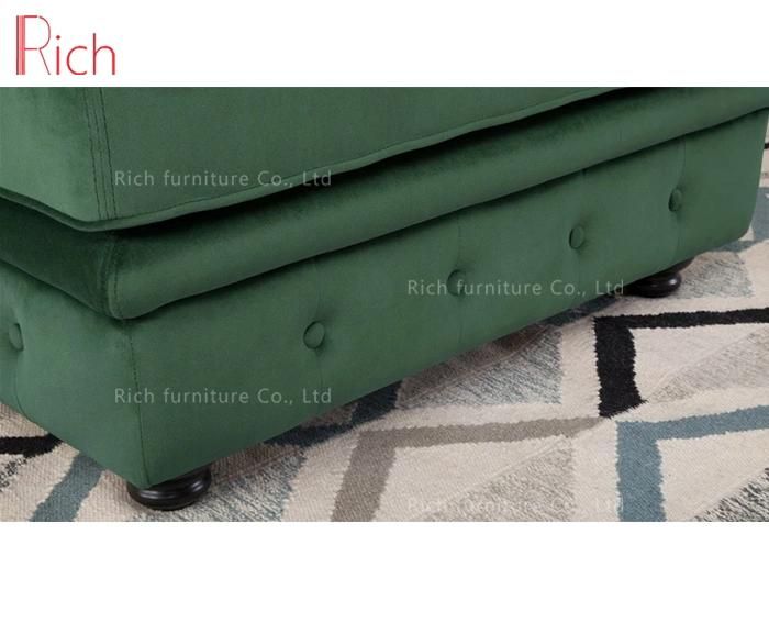 Home Furniture Velvet Cover Chaise Longue Seater Sectional Sofa