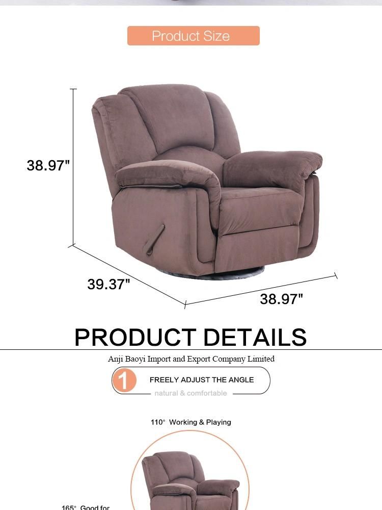 American Style Big Size Living Room Swivel Glider Lazyboy Recliner Sofa