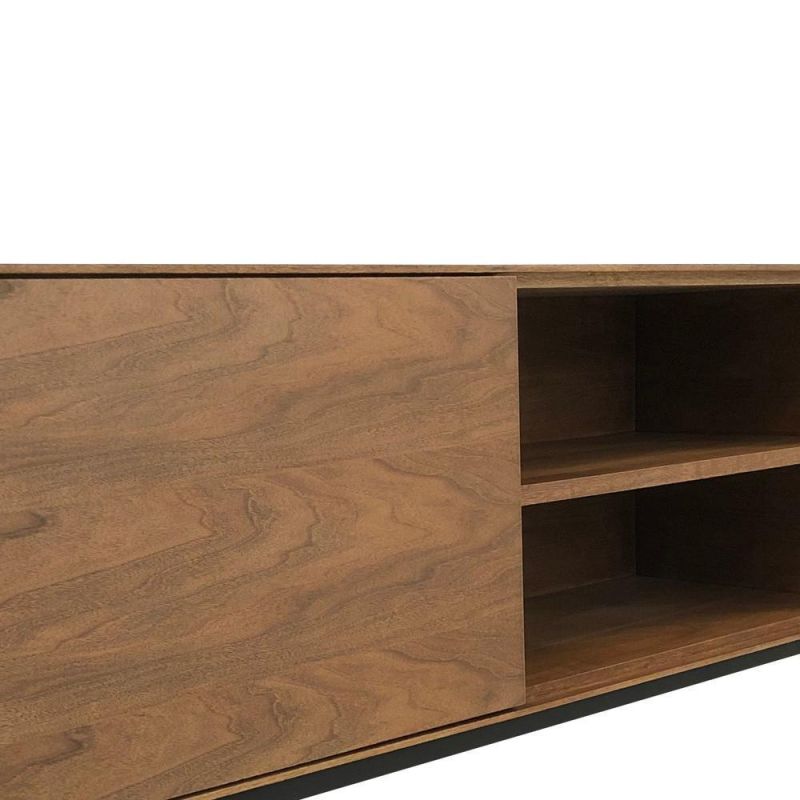 Cheap Big Storage Walnut Veneer Finish MDF TV Satnd