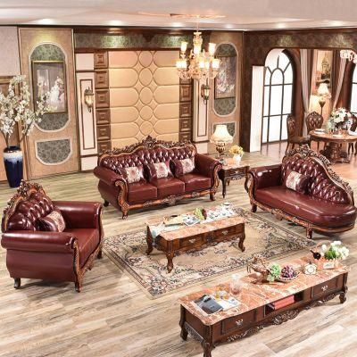 Optional Sofas Seat Classical Leather Sofa for Living Room Furniture