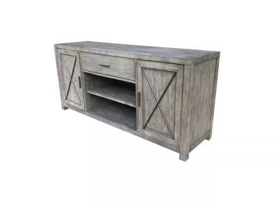 Country Style TV Stand Barn Door Wooden TV Cabinet Assembly