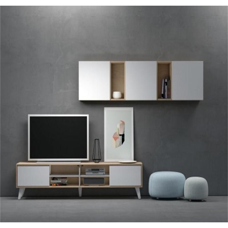 High Class Modern Home Furniture Brown Wood TV Stand with Legs