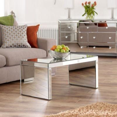 High Quality Modern Design Crushed Diamond Glass Coffee Table