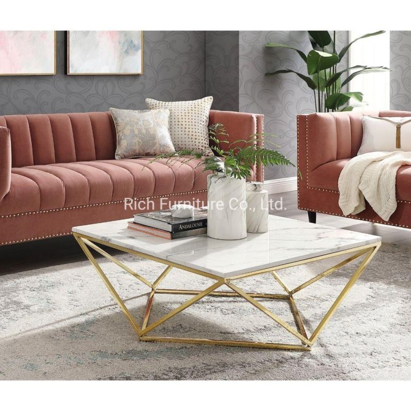 Foshan Factory Manufacturer Modern Living Room Small Marble Top Coffee Table