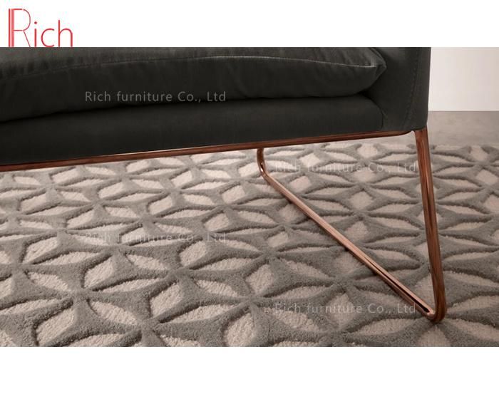 Living Room Furniture Fabric Velvet Cover Metal Frame Chair