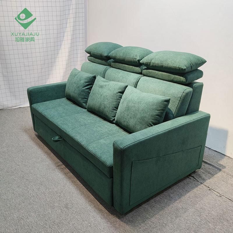 Double Pull out Slender Armrest Homeheld Tranformation Sofa Bed