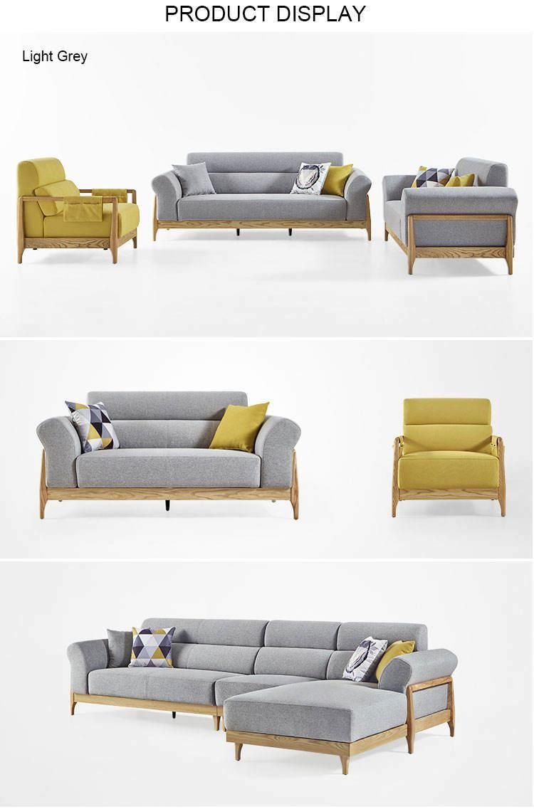 Linsy Home Furniture Modern Upholstery Fabric Wooden Sofa Sets 1014