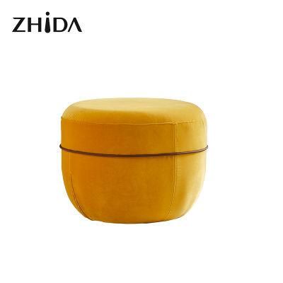 Stool New Sale Round Modern Indoor Home Furniture Foot Step Living Room Furniture Chair Velvet Ottoman Stool