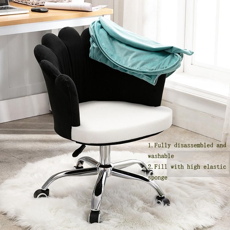 Home Comfortable and Sedentary Cute Velvet Chaises Salle a Manger Metal Frame Swivel Chair