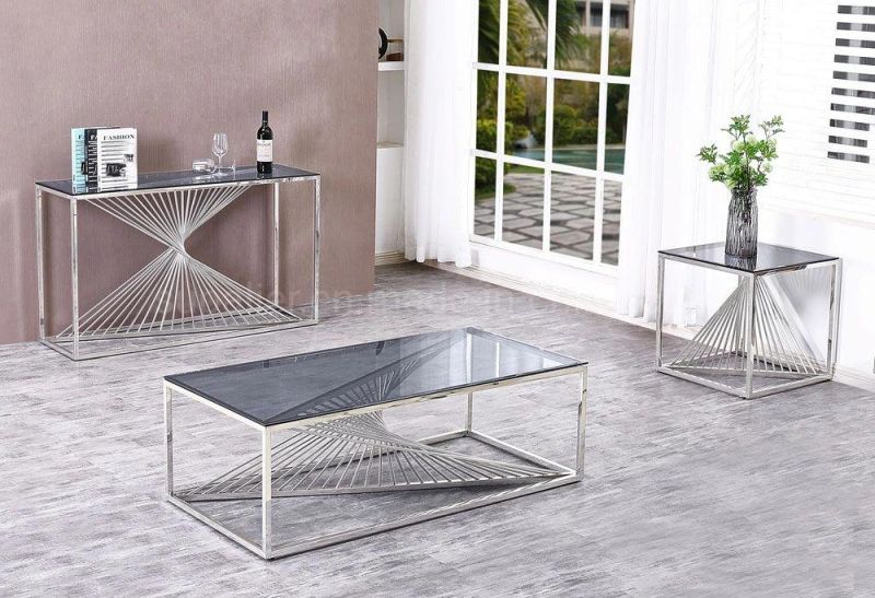 Factory Wholesale Hot Sale Metal Glass Side Coffee Cafe Table