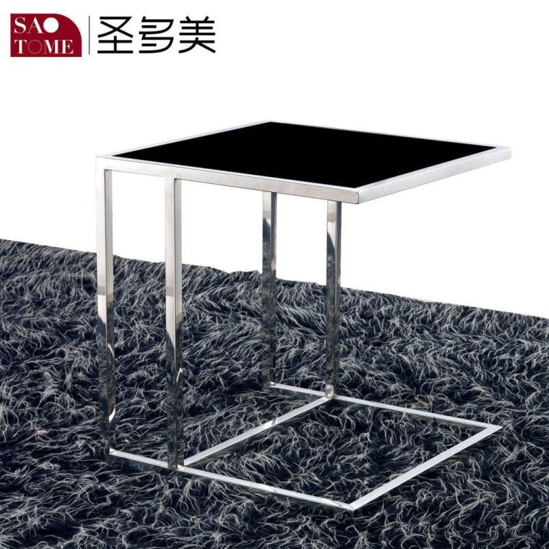 Modern Simple Living Room Furniture Trinity Black Glass End Table