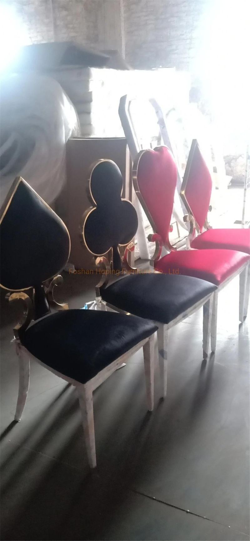 Modern Black Velvet Stainless Steel Round Back Club Wedding Chair Blossom Shape Golden Throne Dining Chair