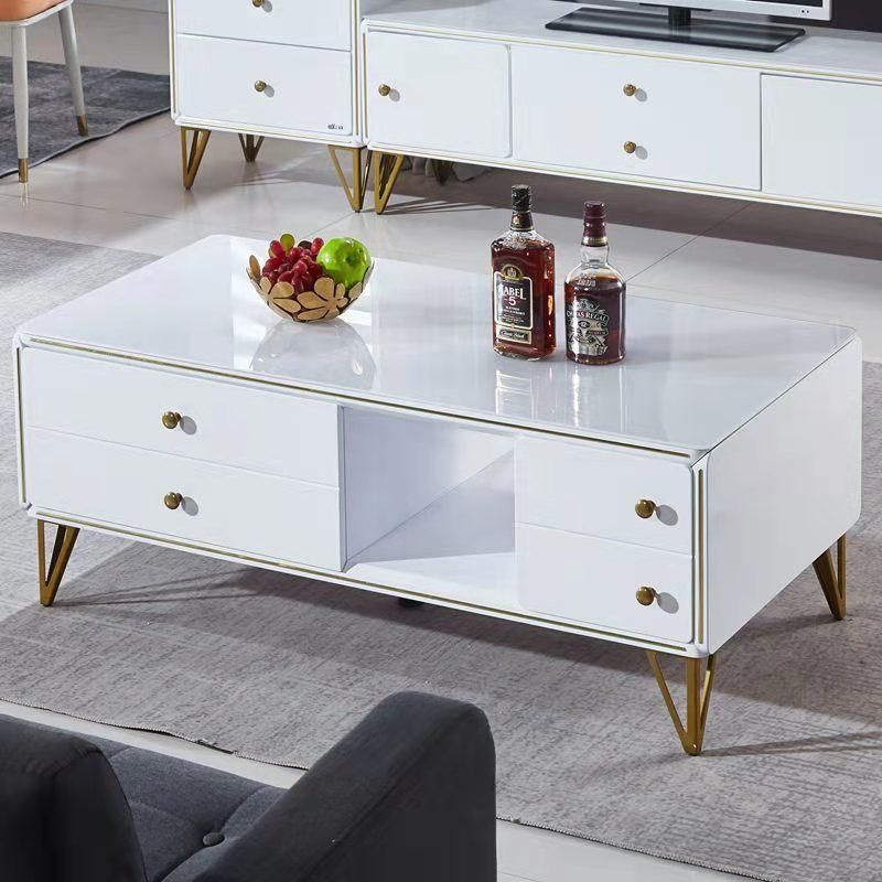 Luxury Paint High Gloss TV Cabinet and Coffee Table Bucket Cabinet TV Stand