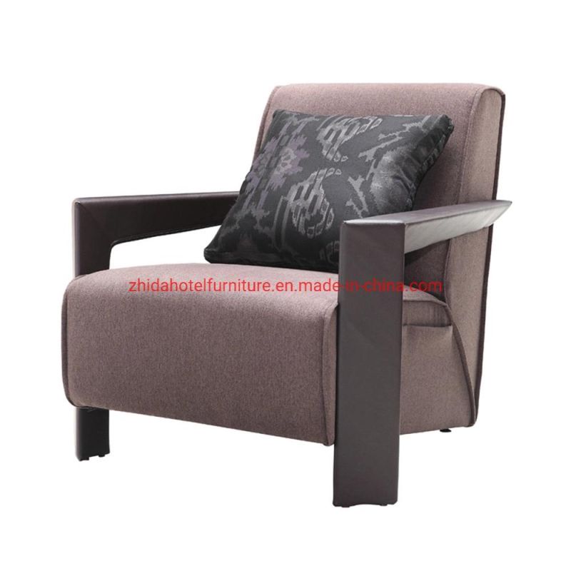 Solid Wood Frame Living Room Furniture Fabric Modern Hotel Chair