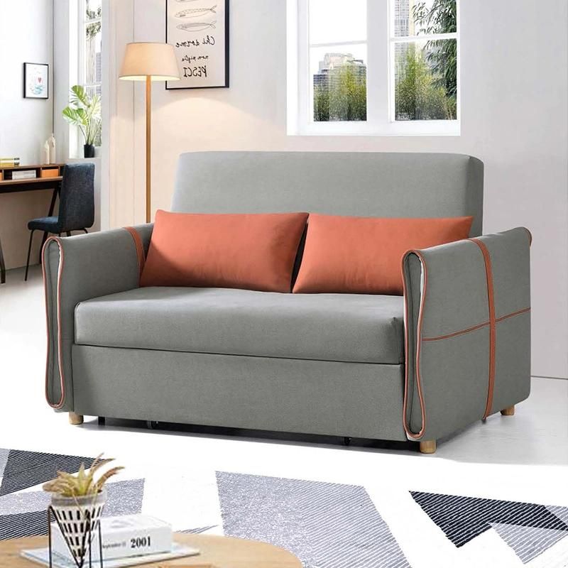 Zhida Home Furniture Living Room Hotel Sofa L Shape Modern Simple New Design Blue Fabric Adjustable Foldable Storage Leisure Sofa Bed for Apartment