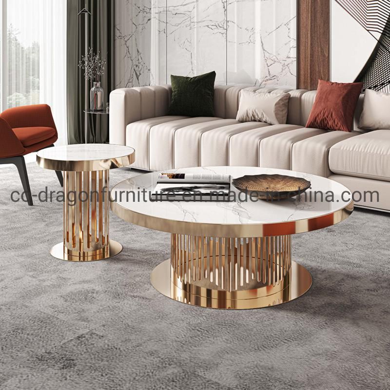 Luxury Gold Stainless Steel Coffee Table for Living Room Furniture