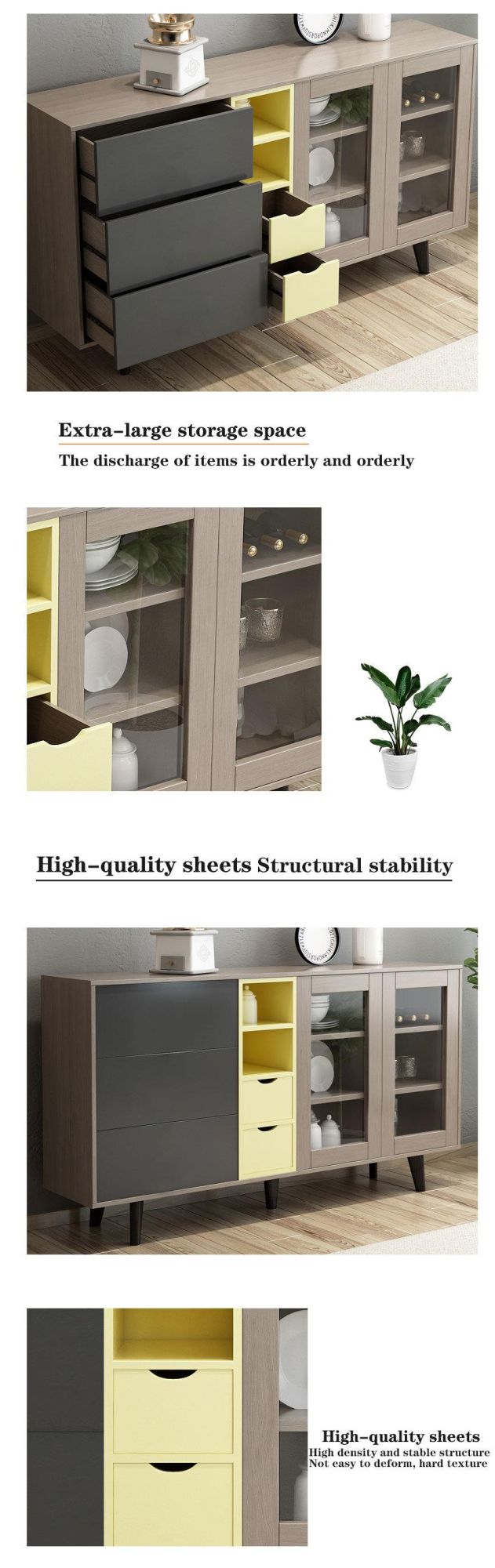 Storage Cabinet Furniture Vintage Modular Wooden Home Furniture Living Room Kitchen Cabinets