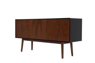 Melamine MDF Dark Walnut Veneer TV Cabinet TV Stand