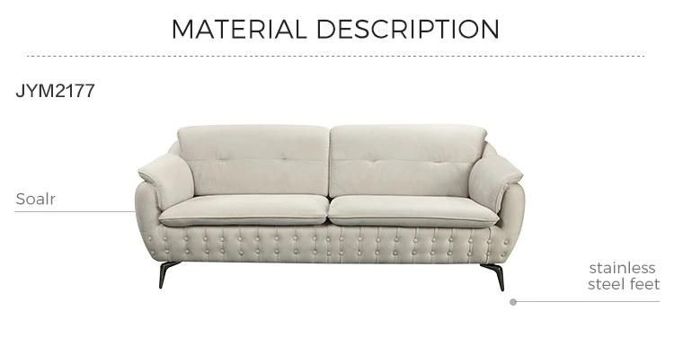 Linsy Modern Couches Luxury Button Fabric Sectional Sofas Jym2177