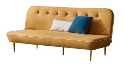 Chinese Factory Direct Home Living Room Yellow Fabric Sofas with Metal Leg