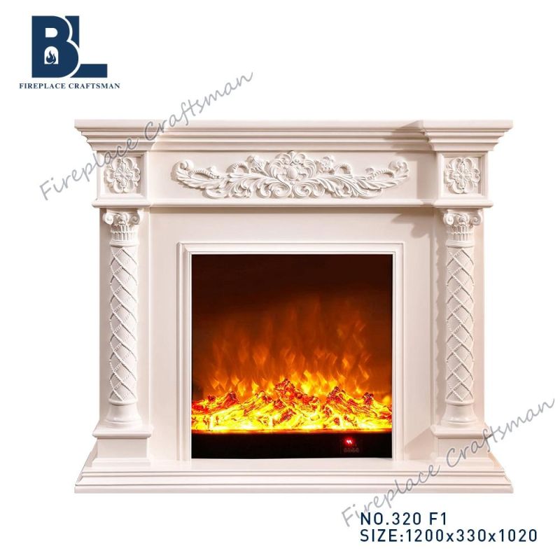 White European LED Lights Heating Electrical Fireplace with Ce (320)