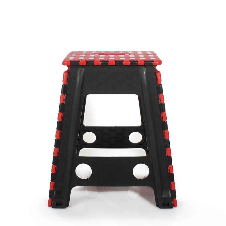 Portable 45cm High Plastic Folding Stool for Family Use