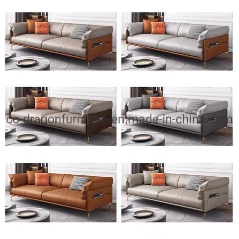 Modern Luxury Leather Long Living Room Sofa for Home Furniture