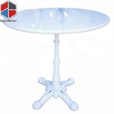 Wholesale Customized Round White Modern High Gloss White Coffee Table White Wrought Iron Metal Base