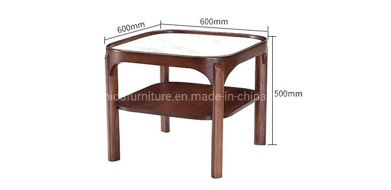 Marble Top Wooden Frame Home Furniture Hotel Lobby Wooden Living Room Center Tea Coffee Table for Villa Apartment Furniture