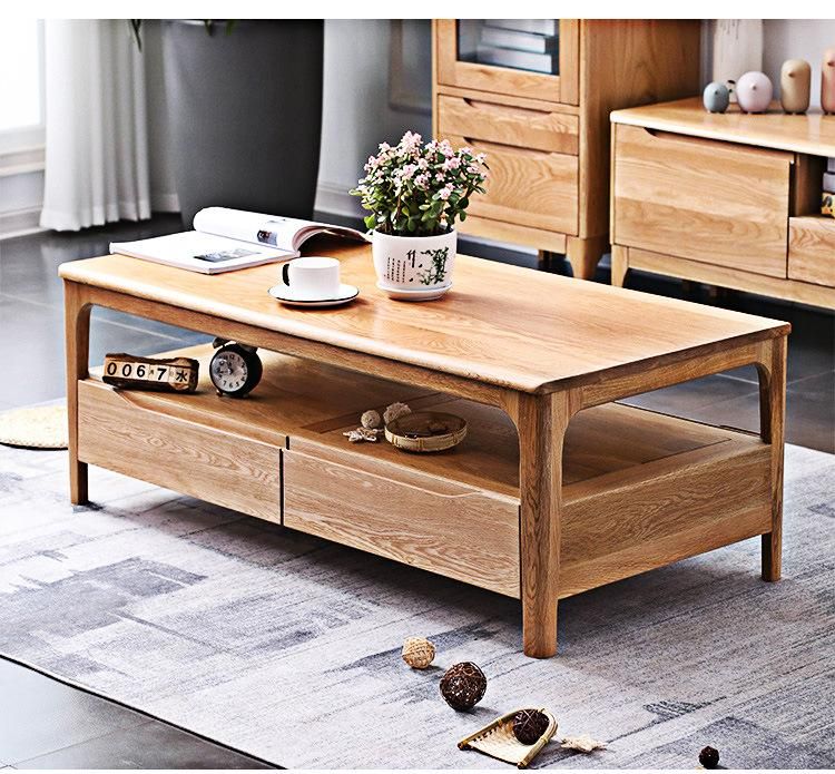 Nordic Minimalist Living Room Furniture Solid Wood Coffee Table