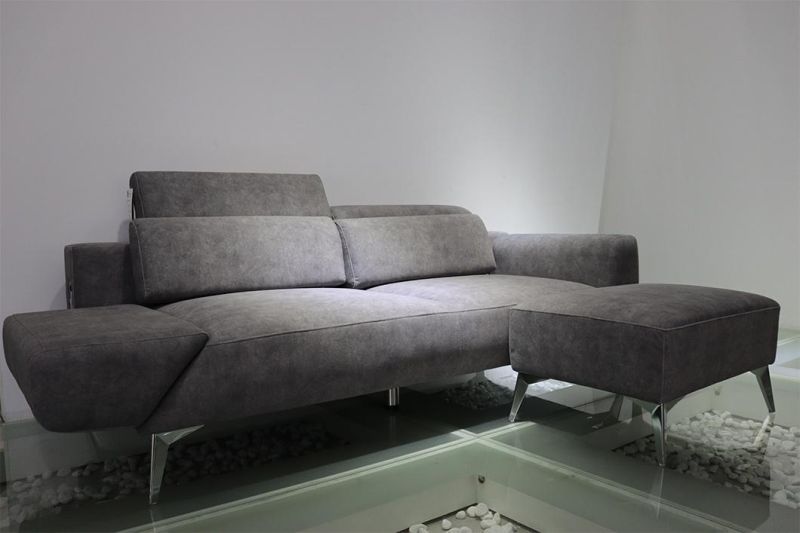 Arab Modern Simple Style Living Room Furniture L Shaped Grey Sectional Sofa