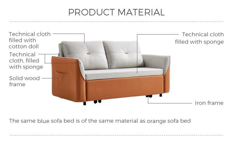 Linsy Living Room Furniture Orange White Folding Sleeping Sofa Cum Bed Set G021