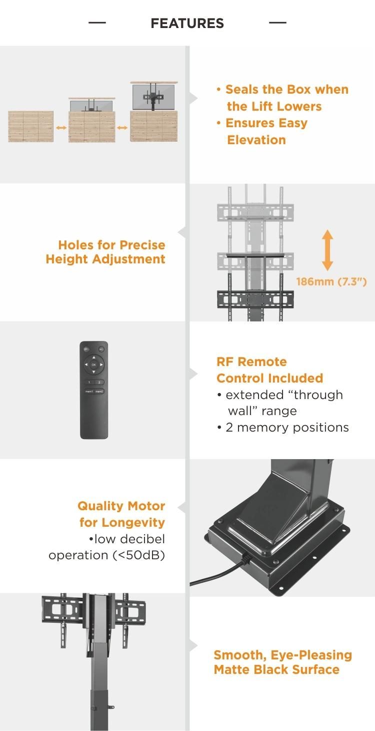 Factory OEM ODM High Quality Pop-up TV Lift Cabinet Motorized TV Lift Stand