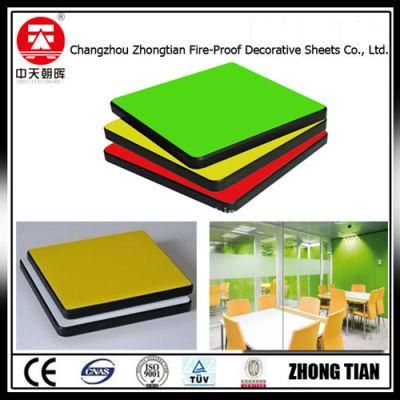 Zhontian Polybett Solid Colors Ofiice Table Formica Laminate Board Coffee HPL Table