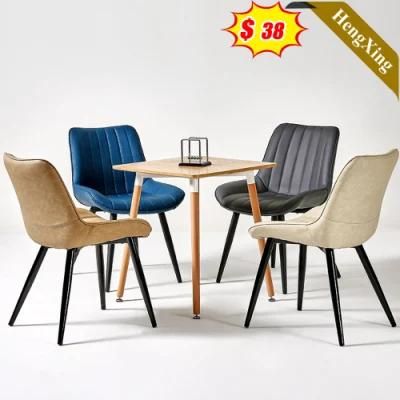 Living Room Restaurant Furniture Kitchen Velvet Black Metal Legs Upholstered Dining Chair Set