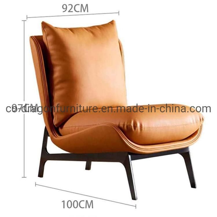 Modern Leather Leisure Chair with Metal Legs for Home Furniture