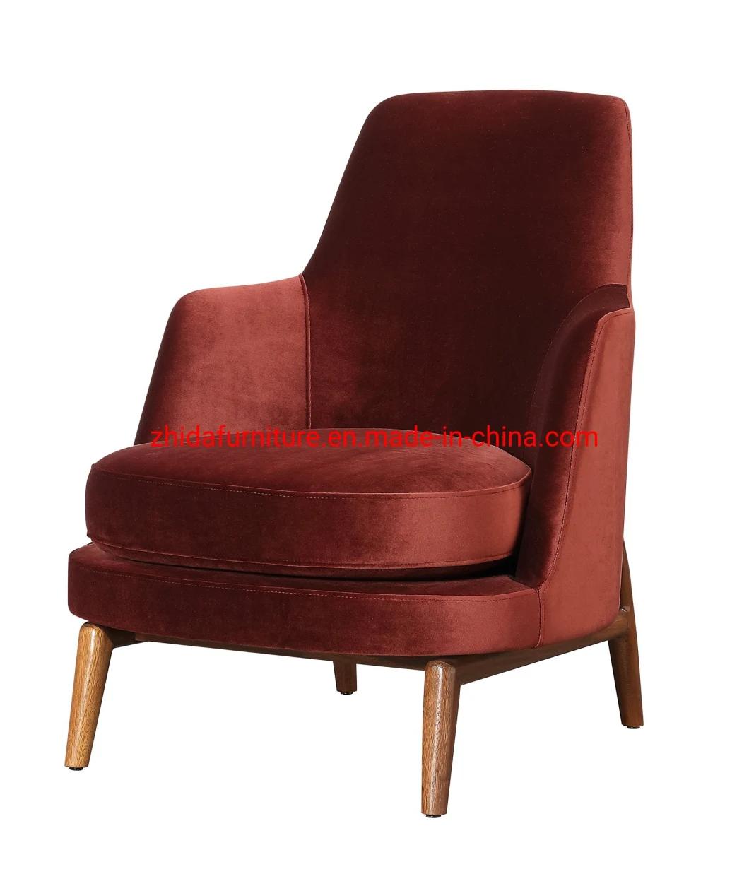 Modern Furniture Red Fabric Hotel Home Living Room Arm Chair