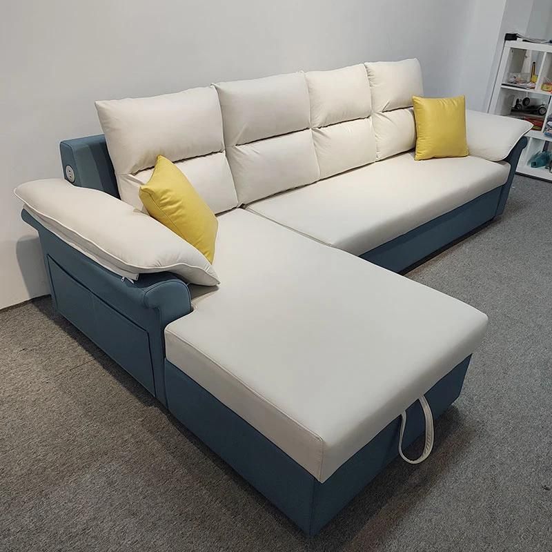 Living Room Dual-Purpose Lazy Foldable Sofa Bed with Storage Box