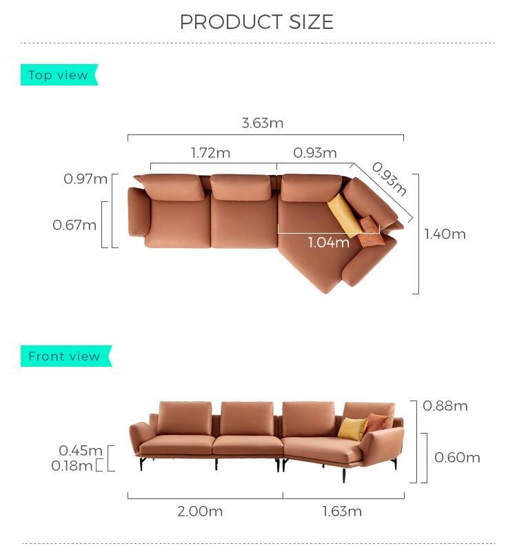 Linsy Modern Large European Contemporary Furniture Sectional Sofa Ls393sf1