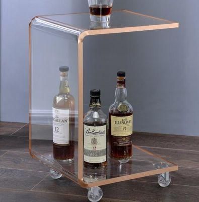 Wholesale Custom Clear Modern Acrylic Side End Accent Coffee Table for Small Space Living Room