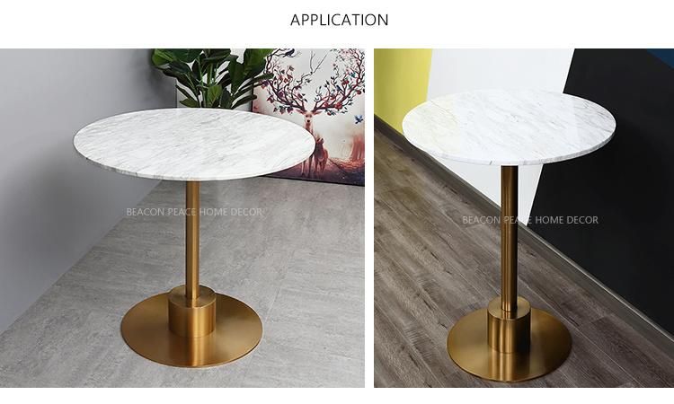 Restaurant Modern Luxury Round White Marble Top Dining Table