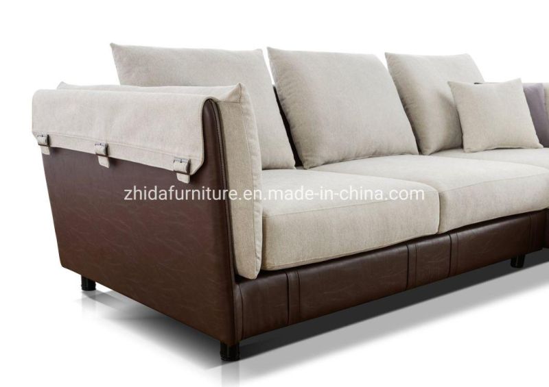 Modern Furniture Leather Fabric Living Room Corner Polyester Sofa