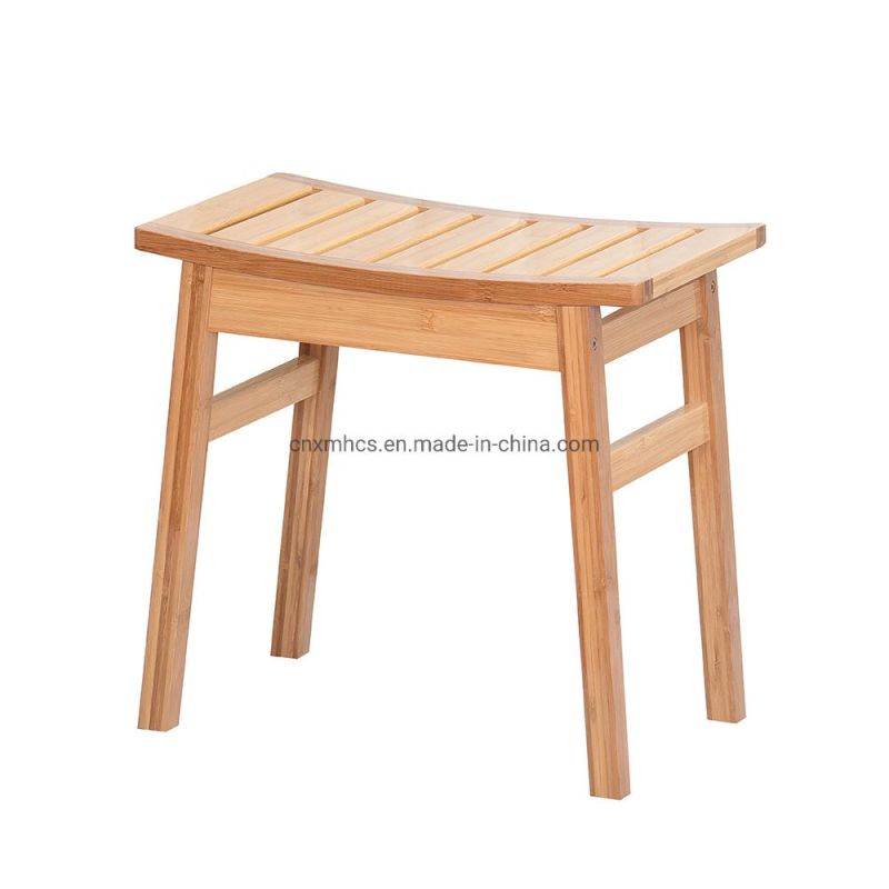 Bamboo Shower Bench Waterproof Wood Shower Chair SPA Bath Organizer Seat Bathroom Stool for Bathroom