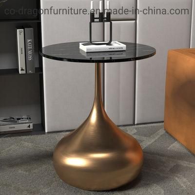 Fashion Gold Steel Side Table with Top for Home Furniture